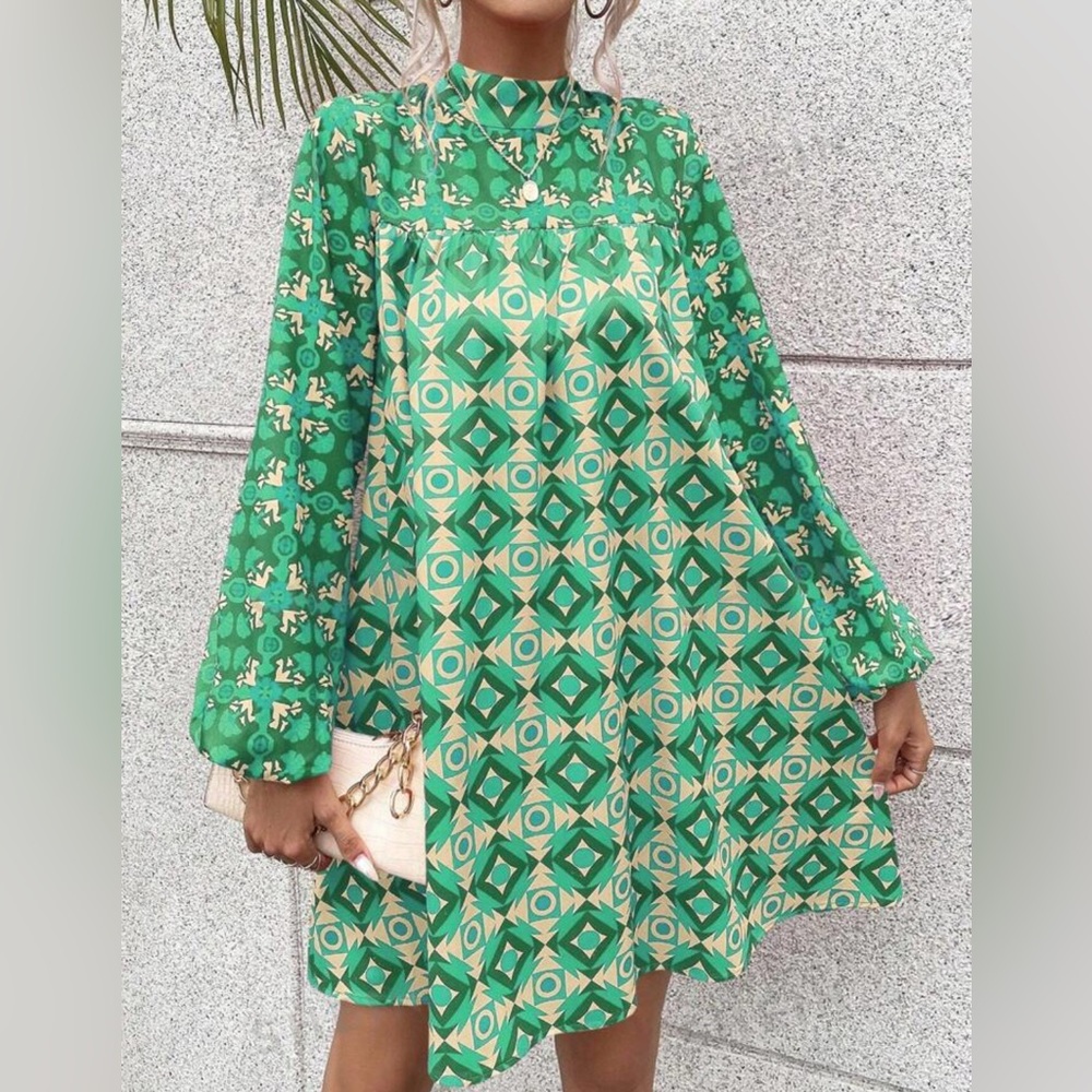 SHEIN High neck 70s style Dress